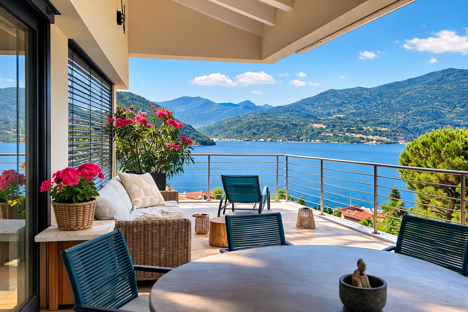 Villa Miralago Luganersee zu verkaufen, 180 Grad Seesicht, am Waldrand mit Bootsplatz